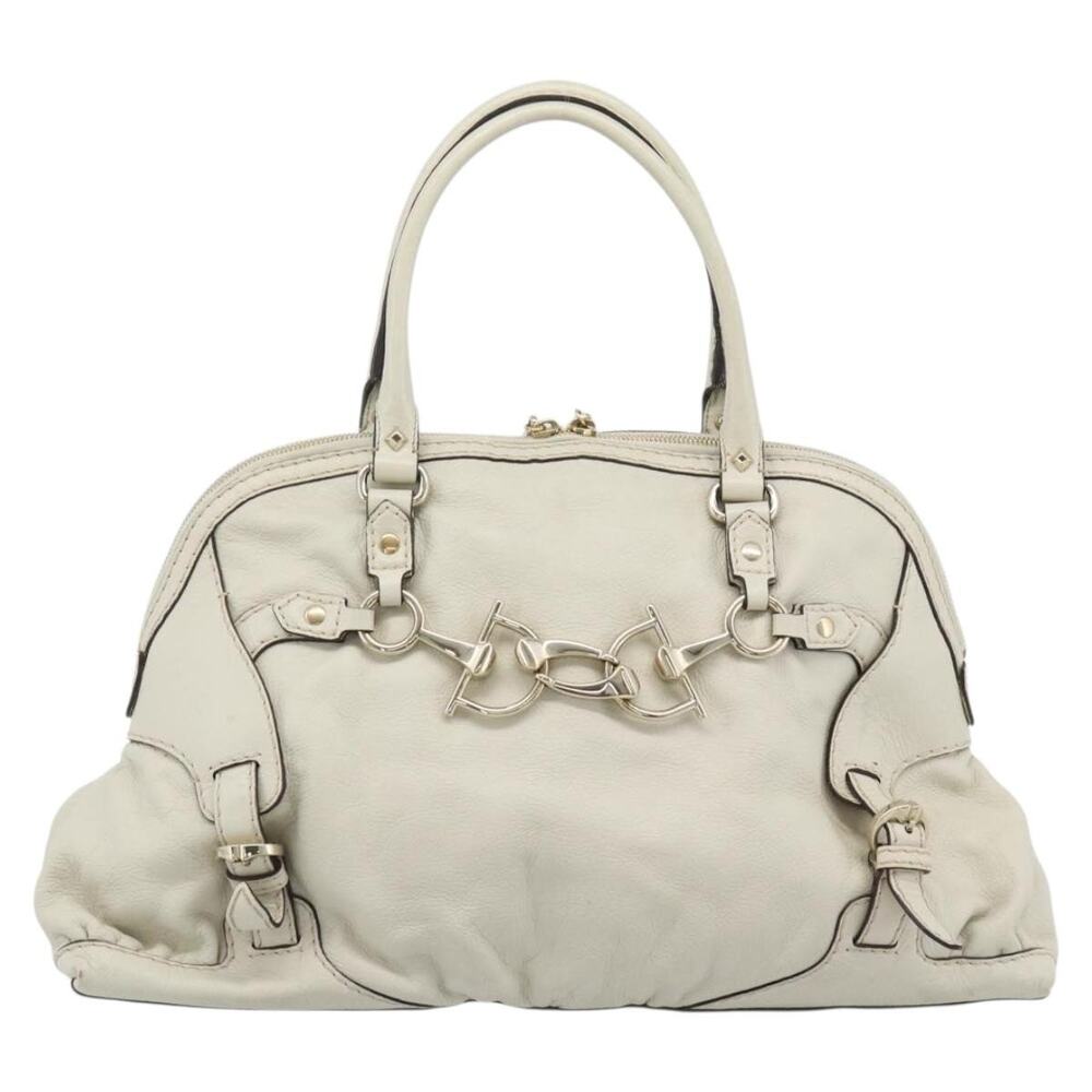 Gucci Leather Horsebit Boston Bag Gold
